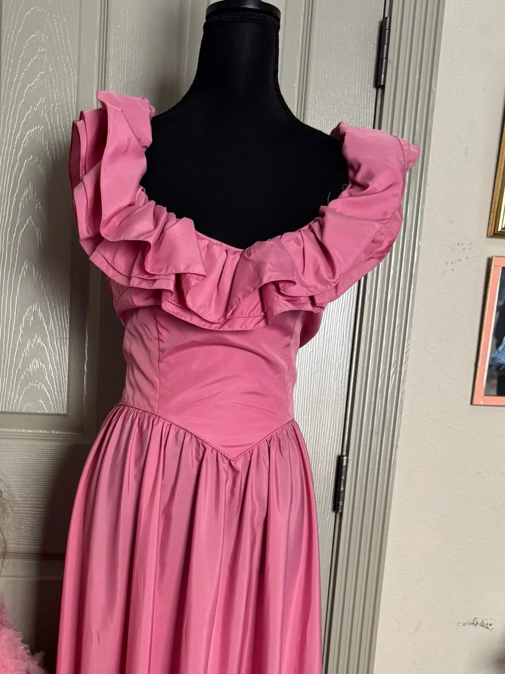 Pink Ruffled Maxi Dress - Picture 3 of 3